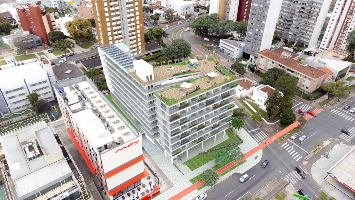 Vista aérea do Edifício Residencial em Curitiba